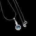 Naszyjnik srebrny 925 London Blue topaz cyrkonie11