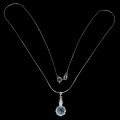 Naszyjnik srebrny 925 London Blue topaz cyrkonie11