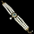 Bransoletka naturalny topaz swiss perły tanzanity
