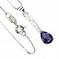 Delikatny srebrny naszyjnik Blue topaz naturalny