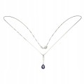 Delikatny srebrny naszyjnik Blue topaz naturalny
