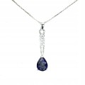 Delikatny srebrny naszyjnik Blue topaz naturalny