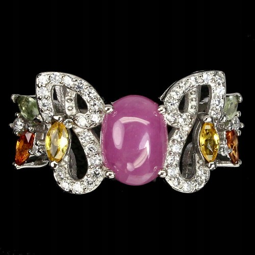 Pierścionek naturalny rubin szafiry Songea r 12