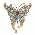 Broszka motyl granat szafiry akwamaryny topaz 925
