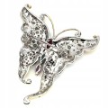 Broszka motyl granat szafiry akwamaryny topaz 925
