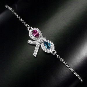 Delikatna bransoletka srebrna granat london topaz