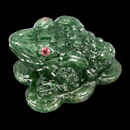 Żaba rzeźbiony awenturyn kamień naturalny 92.06ct