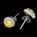 Kolczyki srebrne szafiry żółte 925 cyrkonie 5