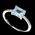 Delikatny r 14.5 pierścionek srebro Sky Blue Topaz
