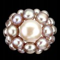 Pierścionek perły różowe barokowe naturalne r 19