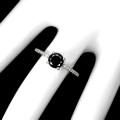 Pierścionek 925 czarny diament 0.72ct srebro r 14