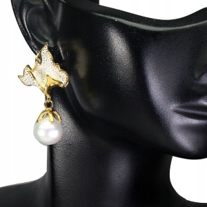 Srebrne kolczyki naturalne perły barokowe 925 5