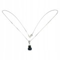 Srebrny naszyjnik natural czarne opale biały topaz