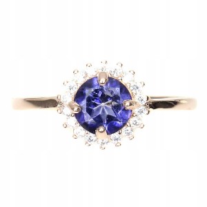 Delikatny pierścionek srebrny Blue Topaz r 14.5