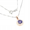 Delikatny srebro naszyjnik Blue topaz naturalny