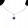 Delikatny srebro naszyjnik Blue topaz naturalny