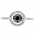 Pierścionek naturalny 0.615ct czarny diament r 12