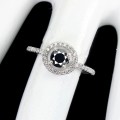 Pierścionek naturalny 0.615ct czarny diament r 12