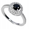 Pierścionek naturalny 0.615ct czarny diament r 12