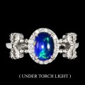 Srebro pierścionek r 11.5 czarny opal natural 925