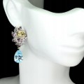 Kolczyki granaty cytryny rubiny topazy sky blue 5