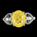 Pierścionek srebrny naturalny żółty szafir r 11.5