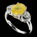 Pierścionek srebrny naturalny żółty szafir r 11.5