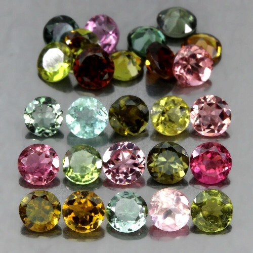 Turmaliny kamienie natural IF-VVS 5.2ct 26 sztuk