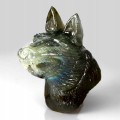 Wilk rzeźbiony labradoryt kamień natural 134.87ct