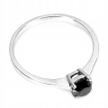 Pierścionek czarny diament 0.70ct srebrny 925 r 17