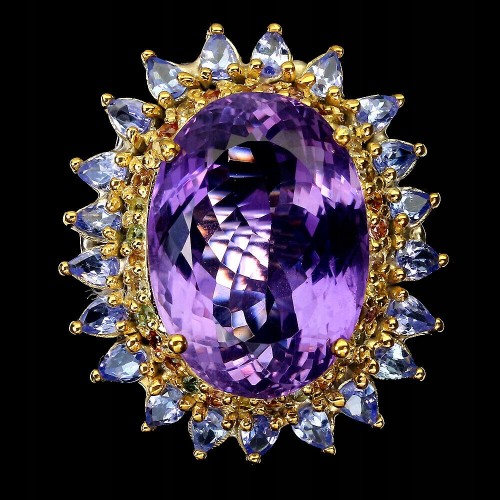 Pierścionek natural 31ct ametyst tanzanity r 21.5