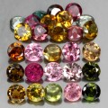 Turmaliny kamienie natural IF-VVS 5.46ct 28 sztuk