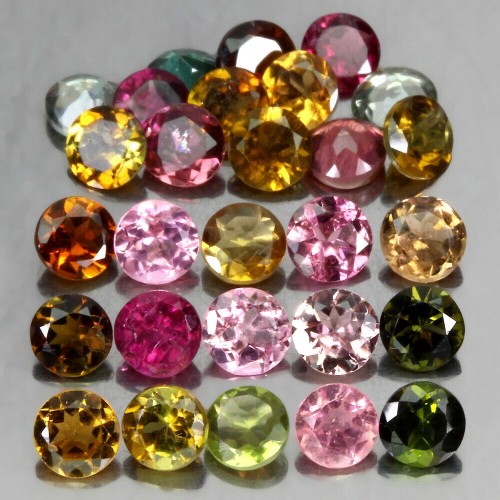Turmaliny kamienie natural IF-VVS 5.46ct 28 sztuk