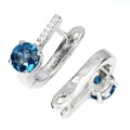 Delikatne kolczyki naturalne topazy london blue 1