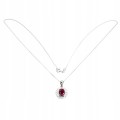 Delikatny srebrny naszyjnik cyrkonie rubin natural