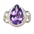 Srebro r 17 pierścionek naturalny ametyst szafiry