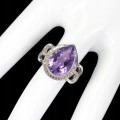 Srebro r 17 pierścionek naturalny ametyst szafiry
