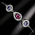 Bransoletka 925 naturalne tanzanity topaz różowy